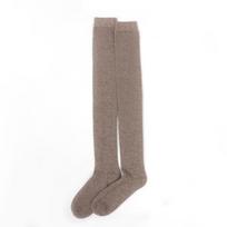 Womens Over Knee Cashmere Socks High Tube Slim Warm Versatile Solid Color Soccer Casual Wear One Size within 130 pounds gray