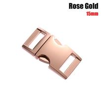Outdoor Camping Pets Collar Backpack Bags Accessories Side Release Buckles Webbing Hardware Part 15mm rožinio aukso spalvos