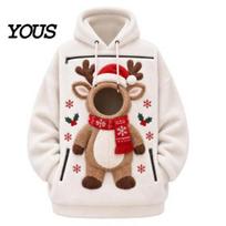 Holiday Pet Lover Gift Christmas Carrier Hoodie for Women Men, Pullover Sweatshirt with Kangaroo Outdoor Walking Gear Pouch Small Cats Dogs, 2XL