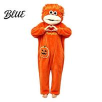 Plush Onesie Pajamas Big Mouth Creature Pajamas Halloween Pumpkin Fleece Soft Unisex Pajama Hooded One Piece Sleepwear Loungewear Warm Winter M