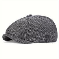 Vaikams Retro newsboy kepurės Britų dailininkų skrybėlės Pavasariniai Rudeniniai Baretės Zigzago rašto plokščia kepurė Hip Hopo Baretės Berniukams gray