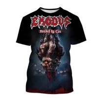 Exodus Rock Band 3D Printed T-Shirts Summer Men Women Fashion Streetwear Oversized Short Sleeve T Shirt Male Tees Tops Clothing 5XL black