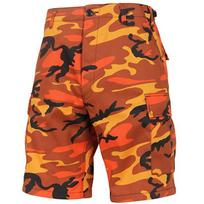 Mens Loose Camo Cargo Shorts Streetwear Workwear 5-Pocket Mid-Length Cotton Blend Pants M 31-35in black