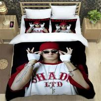 Hiphop Rapper Eminem Duvet Cover Pillowcase Singer Bedding Set Adult Boy Girl Bedroom Decoration Gift Single Double Large Size 150X200CM-3PCS