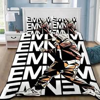 Hiphop Rapper Eminem Duvet Cover Pillowcase Singer Bedding Set Adult Boy Girl Bedroom Decoration Gift Single Double Large Size 135X200CM-2PCS white