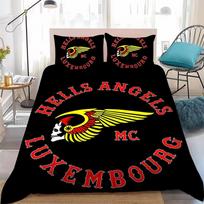 H-Hells logo A-Angels Duvet Cover Pillowcase Bedding Set Boy Girl Bedroom Decoration 2/3piece set Single/Double/Queen Large Size 150x200cm (3pcs)