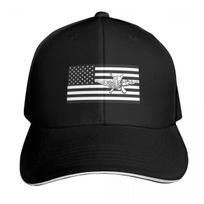 Recon Jack Flag Black and White Baseball Cap Breathable Mesh Back Adjustable Buckle Closure Moisture Wicking Quick Dry black