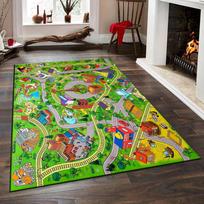 Colorful Town Map Design for Kids' Playrooms Non-slip rug suitable for living room and bedroom sofas 40x60cm( 15x23in )