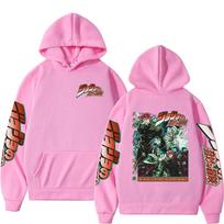 Anime Jojo keisti nuotykiai Dio Kakyoin Noriaki Hoodies Vyrai Moterys Drabužiai Su Gobtuvu Palaidinės Polarinis Ilgomis Rankovėmis Megztiniai XS rožinė