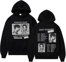 Damiano David Hoodie Album Tour Women Men Printed Singer Unisex Casual Pullover Long Sleeve Sweatshirt Tops 3XL gray