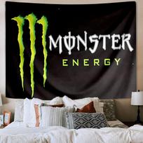 Monster Energy Printed Tapestry, Unique Design Tapestry, Wall Decor for Bedroom,Livingroom, Playroom,Heartwarming Fan Holiday Gifts 130cmx150cm
