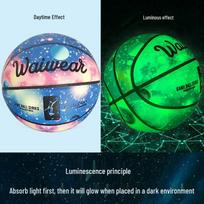 Šviečiantis tamsoje fluorescencinis krepšinio kamuolys, 7 dydis, atsparus dilimui neslystantis PU, suaugusiems, šaunus treniruotėms ir rekreaciniam naudojimui. Basketball + Needle + Net Bag