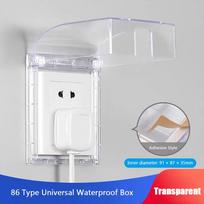 Self-Adhesive Switch Protective Cover Wall-mounted Protection Socket Splash-Proof Box  Bathroom Transparent