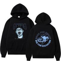 Akira Shima Tetsuo Shotaro Kaneda Hoodie Men Women Cotton Graphic Printed Long Sleeve Round Neck Oversized Streetwear Pullover 3XL gray