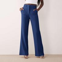 Women's High Waisted Slight Flare Dress Pants, Elegant Flattering Suit Trousers for Work S