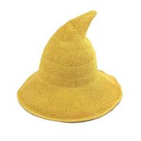 Pointed Top Wizard Cap Wide Brim Pointed Bonnet Cosplay Headpiece Witch Hat  Stage Performance