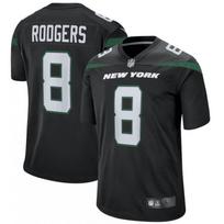 2026 NFL New York Jets Second-Gen Embroidered Short Sleeve Football Jersey Black No.8