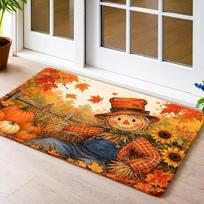 Black Cat Mushroom Doormat Cute Autumn Pumpkin Hello Fall Welcome Mat Anti Slip Floor Carpet Entrance Rug Porch Decor Mat 50cm x 80cm