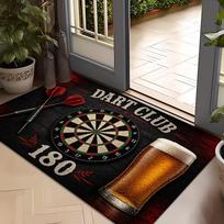 1pc Dart Beer Themed Mat Suitable for Home & Outdoor Use, Non-Slip Machine Washable with Dart Print, Low-Pile Entryway Suitable for Bedrooms, Balconie 43X75CM