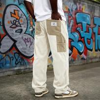 Men's Loose Fit Casual Corduroy Pants, Straight Leg, Color Block, Drapey for Everyday Wear XL gray