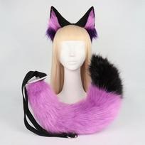 Filmo Nick Cosplay Ausys Uodega Pūkuotos Gyvūnų Ausys Plaukų Juostos Pliušinė Lapės Uodega Helovino Karnavalo Šventės Kostiumo Aksesuarai Rekvizitas One Size black