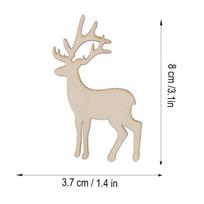 5-40Pcs Wooden Christmas Reindeer Cutouts Veneer Slices For DIY Craft Patchwork Decoration Tree Pendants Embellishments 40pcs švelni smėlinė