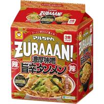 Maruchan ZUBAAAN Rich Miso Spicy Tanmen 3-Pack (126g3 servings bagged noodles) Instant Noodles Ramen Toyo Suisan Zubaan