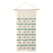 With 24 Pockets Christmas Wall Hanging Storage Pouch Numbered Countdown Storage Bag  Kids žalia