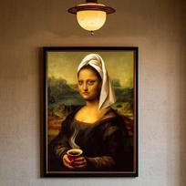Mona Lizos Juokingas Meno Dovana Plakatas Namų Svetainės Miegamojo Baro Koridoriaus Lipni Sieninė Dailė Spausdinimas Vandeniui Atsparus Estetinis Dekoras 30X40CM No Framed