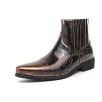 2025 Vakarų kaubojiški batai vyrams Smailus priekis Odiniai batai Siuvinėjimo raštas Vyriški ankle boots Aukšti oficialūs odiniai batai 40 black