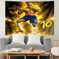 Lucky Football Neymar Journey Tapestry Accessories Playroom Tapestry, for Bedroom,Livingroom, dormitory Room Wall Decor Fan Birthday Gifts 100cmx150cm