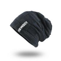 Autumn And Winter Bonnets Hat For Men Women Knitted Plaid Beanies Skullies Keep Warm Add Velvet Caps Men Bonnet Touca 56-58cm