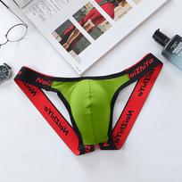Men's Panties Thong Sexy Low Waist Cotton Breathable T-Pants Bladder Breathable Double Thong XL