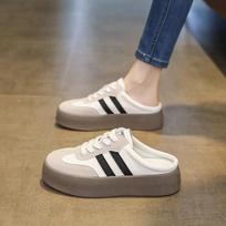 Thick-soled bag head, half slippers, new spring outer wear, German training shoes, half drag, lazy, half support 40 gray