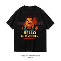 Cryptic Games Hello Neighbor Graphic T Shirts Woman Man Casual Cotton T Shirt Cartoon Creative Streetwear Ropa De Hombre 3XL black