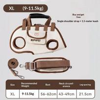Portable Pets Outdoor Carrying Bag Dogs Cats With Harnesses Clip Adjustable Shoulder Handheld Travel Carrier For Hiking Daily XL brown