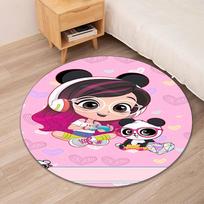 Luluca Panda Printed Round Rug Carpet Chair Rug Area Rug Entryway Doormats,for Office Chair Living Room Bedroom Kitchen Room. 80cmx80cm