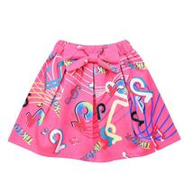 Trendy Tiktok Girls Three-piece Costume Including Vibrant Short Sleeve Tops And Skirts Dark Pink Skirt,100cm pink