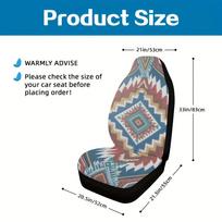 2pcs, Vibrant Geometric Tribal Stripes Design Car Seat Covers, Universal Fit For Front Seats Of Cars, SUVs, Sedans, Trucks, Soft