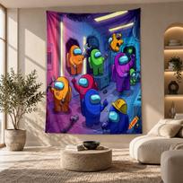 Decorative Tapestry,Among Us Printed Wall Art, Lightweight Wall Hanging For Bedroom Background 130cmx150cm