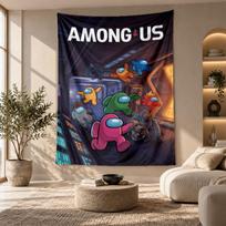 Decorative Tapestry,Among Us Printed Wall Art, Lightweight Wall Hanging For Bedroom Background 130cmx150cm