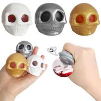 Halloween Stress Balls Squeeze Skull Toys Fidget Decompression Toys Squeeze Skulls With Blood And Maggots Halloween Prank Toys
