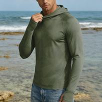 Men's 50+ Sun Quick Dry Hooded Guard for Outdoor Sports L black
