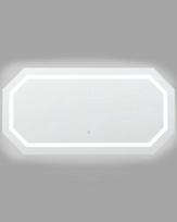 Beliani Vonios veidrodis su LED apšvietimu LOCMARIAQUER, 120 × 60 cm, sidabrinis