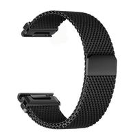 Milanietiško pynimo dirželis Skirtas Garmin Fenix 8 7 Pro 7S 6X 6 5Plus Venu 3 Tactix 7 apyrankė correa Fenix 8 7X 26mm 22mm Quick Fit dirželis QuickFit 22mm black