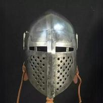 Viduramžių Bascinet Šalmas Šarvai Buhurt Šalmas Riterio Kovinis Larp Šalmas KA gray