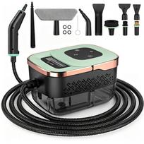 YADIMI 1500W rankinis garų valytuvas, 4 barų slėgis, su 10 priedų, greitas įkaitimas per 10 s ir 6 lygių reguliavimas, skirtas gartraukiui, tualetui, plytelėms, automobilio salonui žalia
