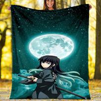 Nezuko Demon Slayer Muichiro Tokito printed throw blanket—soft,warm;versatile blanket for all seasons—perfect as &air-conditioning throw,nap blanket 100cmx150cm