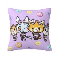 Custom Japan Anime Aggretsuko Cartoon Pillow Case 40x40cm Decor Home Modern Cushion Decoration Salon Square Pillowcase 12x12Inch gray