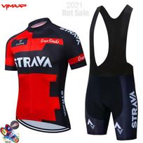 Strava Mens Cycling Jersey Bib Shorts Set Breathable Mesh Riding Kit Road Mountain Bike XXL